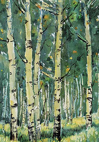 #2247 ~ Morin - Untitled - Birch Trees