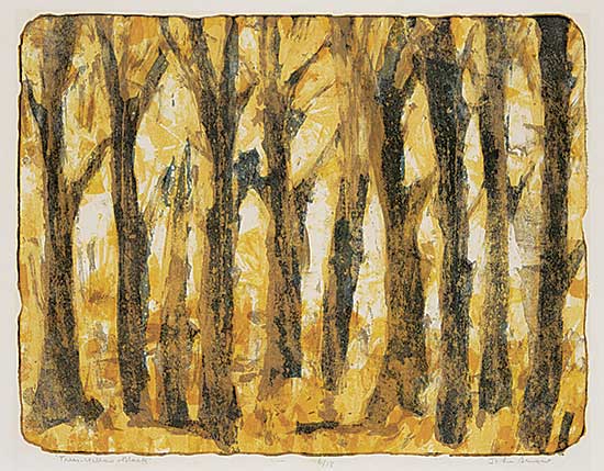 #2335 ~ Snow - Trees - Yellow and Black  #6/18