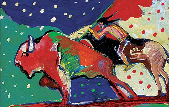 #2139 ~ Learned - Untitled - Buffalo Hunt