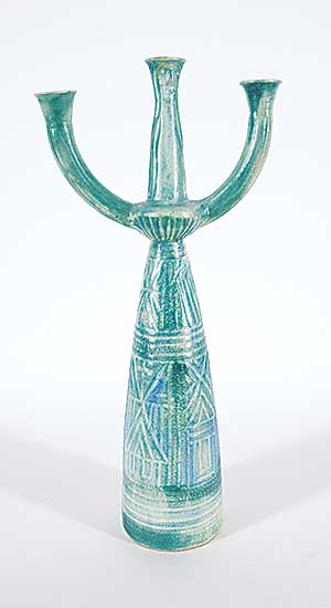 #2341 ~ Harlander - Untitled - Blue Candleholder