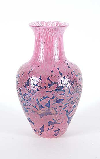#2343 ~ Held - Untitled - Pink and Blue Vase
