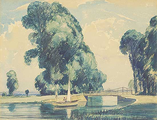 #85 ~ Leighton - Untitled - Sailboat and the Loch