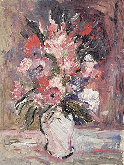 #126 ~ Stevenson - Untitled - Crimson Florals
