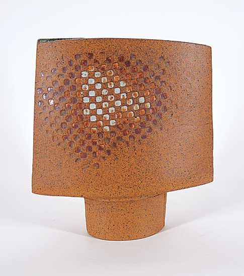 #236 ~ Lindoe - Untitled - Checkered Flat Vase