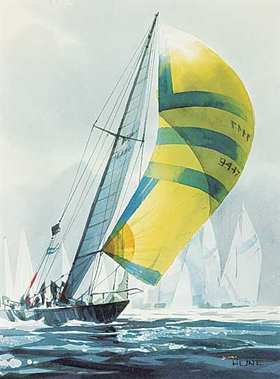 #447 ~ Heine - The Yellow Spinnaker [Big Bird, Swiftsure Race 1983]