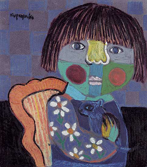#454 ~ Kupczynski - Untitled - XK181 [Girl With Cat]