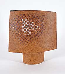 #236 ~ Lindoe - Untitled - Checkered Flat Vase