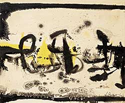 #255 ~ Shadbolt - Untitled - Calligraphy with Yellow