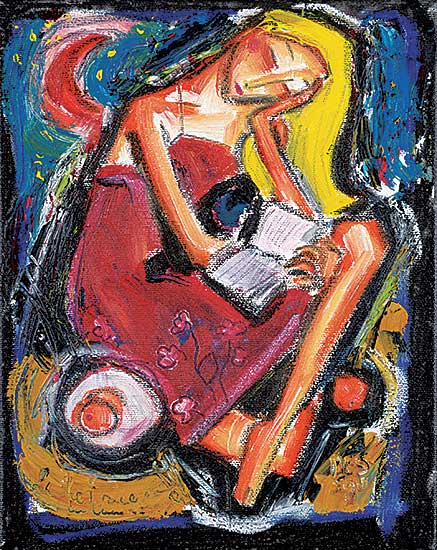#1064 ~ Chiasson - Untitled - Blonde Woman Reading a Book