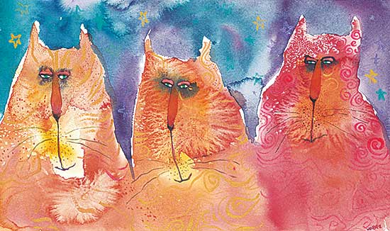 #1213 ~ Mabee - Untitled - Three Grumpy Cats