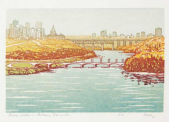 #1398 ~ Weber - River Valley in Autumn, Edmonton  #6/100