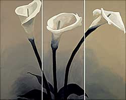 #1269 ~ Osness - Untitled - Three Lilies [Triptych]