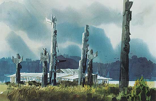 #706 ~ Heine - Totems at Alert Bay Cormorant Island