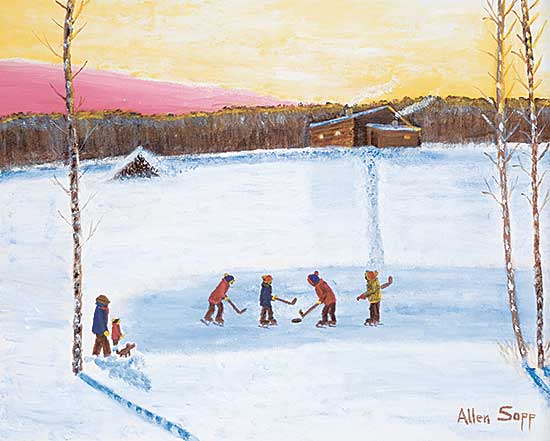 #145 ~ Sapp - Untitled - Children Playing Hockey
