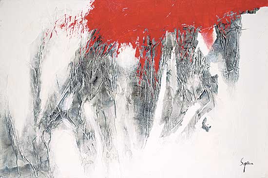 #262 ~ Paleotheodoros - Untitled - Red, Black and White