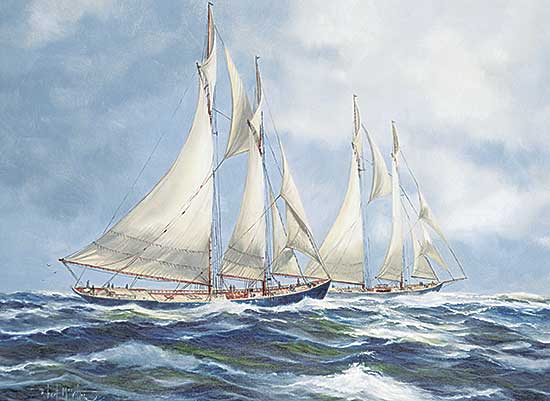 #452 ~ McVittie - On the Reach - Blue Nose Schooner