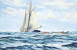 #451 ~ McVittie - In a Fresh Breeze [Mackerel Seiner Towing Her Boats]