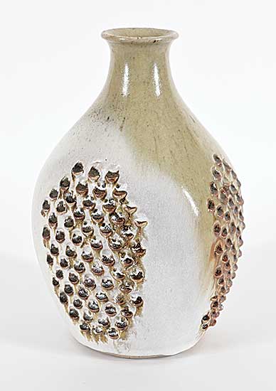 #2213 ~ Ceramic Arts Calgary - Untitled - Pale Green Grater Vase