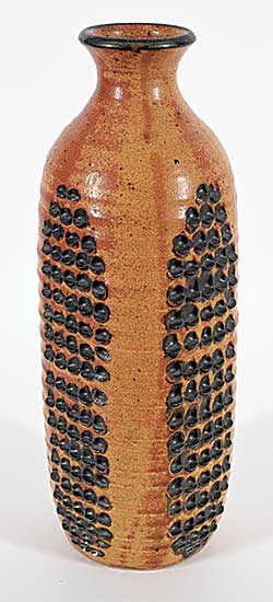 #2214 ~ Ceramic Arts Calgary - Untitled - Brown and Black Grater Vase