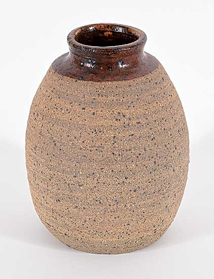 #2224 ~ Ceramic Arts Calgary - Untitled - Brown Oval Vase