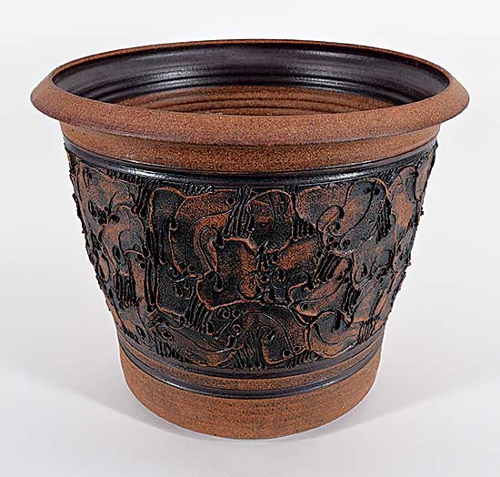 #2250 ~ Drahanchuk - Untitled - Plant Pot with Abstract Design
