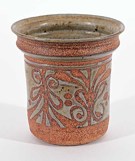#2260 ~ Drahanchuk - Untitled - Small Ornate Brown Pot