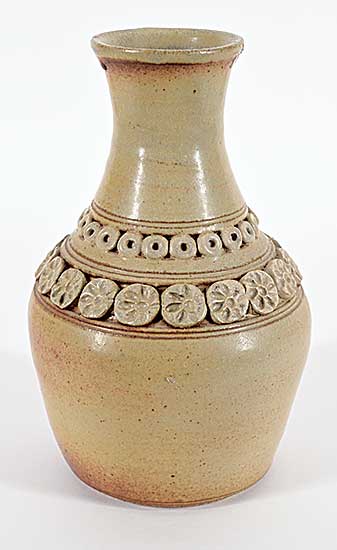 #2314 ~ Leadbetter - Untitled - Circle and Flower Pattern Vase