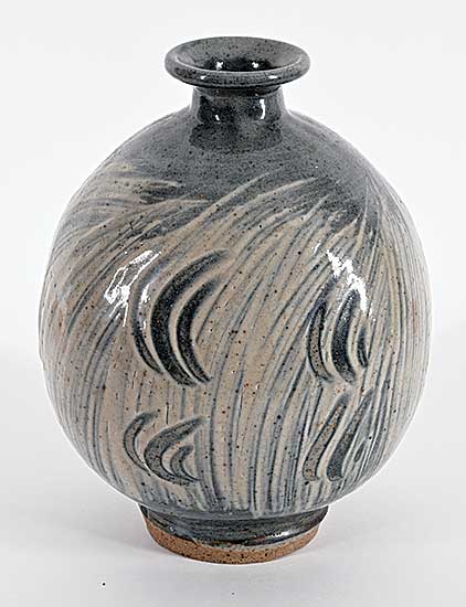 #2336 ~ Ngan - Untitled - Blue Swish Vase [Hakame]