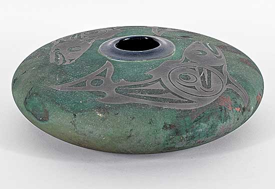 #2344 ~ Roy - Untitled - Flat Vase with Haida Design