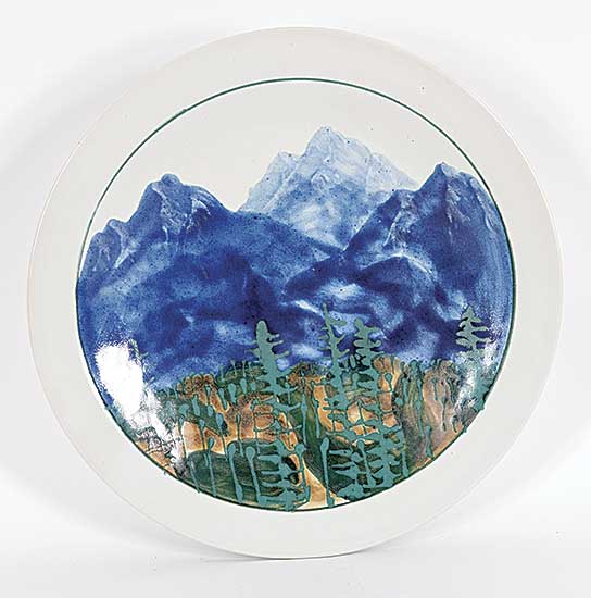 #2360 ~ Wells - Untitled - Mountain Landscape Hanging Plate