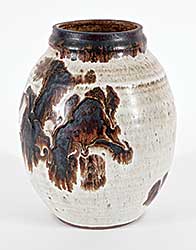 #2221 ~ Ceramic Arts Calgary - Untitled - Brown and Beige Vase