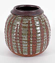 #2253 ~ Drahanchuk - Untitled - Ribbed Vase with Dripped Glaze