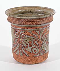 #2260 ~ Drahanchuk - Untitled - Small Ornate Brown Pot