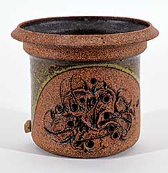 #2261 ~ Drahanchuk - Untitled - Green and Brown Pot with Drainage Hole