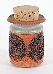 #2269 ~ Drahanchuk - Untitled - Small Ornate Pot with Cork Lid