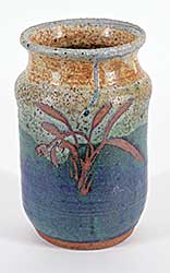 #2310 ~ Lam - Untitled - Blue Pot with Embossed Plant
