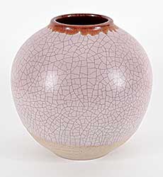 #2316 ~ Lindoe - Untitled - Pink Crackle Vase