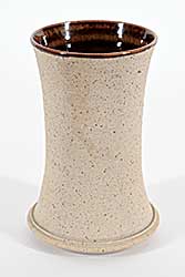 #2348 ~ School - Untitled - Flecked Tan Concave Vase