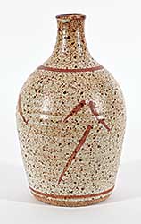 #2352 ~ School - Untitled - Speckled Leaf Bottle Vase
