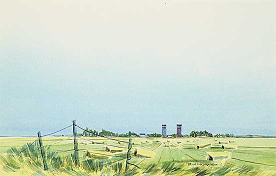 #423 ~ Hurley - Untitled - Hay Bales on the Prairies