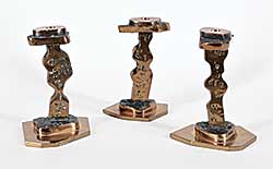 #242 ~ Leadbeater - Untitled - Three Abstract Candleholders