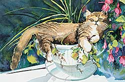 #499 ~ Wahl - Untitled - Kitten in a Flower Pot