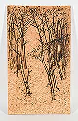#1191 ~ Lindoe - Untitled - Flat Ceramic with Tree Detailing