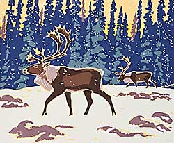 #2197 ~ MacDonald - Caribou in Winter #2197 ~ MacDonald - Caribou in Winter