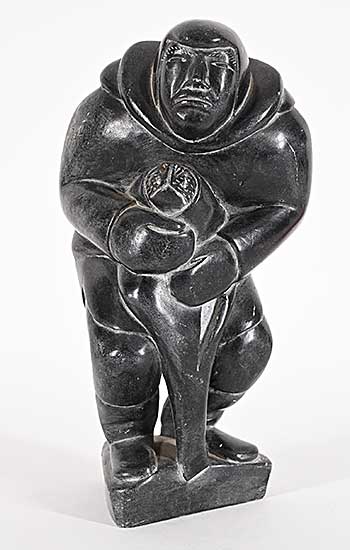 #1014 ~ Anantuk - Untitled - Standing Man with Seal #1014 ~ Anantuk - Untitled - Standing Man with Seal