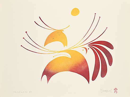 #1040 ~ Brascoupe - Elk, Owl and Sun #3/10 #1040 ~ Brascoupe - Elk, Owl and Sun #3/10