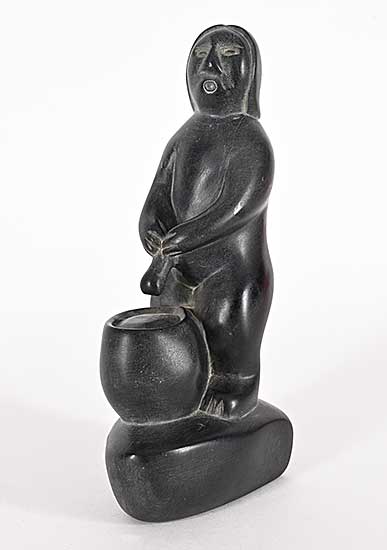 #1075 ~ Iquliq - Untitled - Man Peeing Into Pot #1075 ~ Iquliq - Untitled - Man Peeing Into Pot