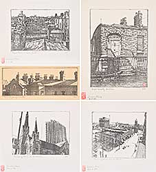 #1311 ~ Berman - Untitled - Lot of Five Building Prints #1311 ~ Berman - Untitled - Lot of Five Building Prints