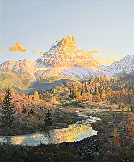 #86 ~ Kamp - Autumn Sunset on Roche Miette Peak [Jasper National Park]
