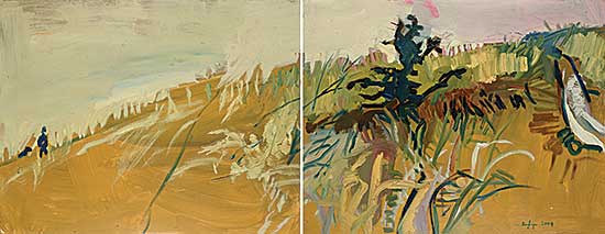 #215 ~ Dryer - Untitled - Into the Brush [Diptych]
